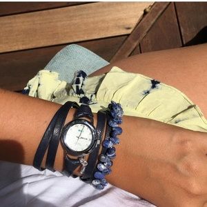 La Mer Wrap Watch in Navy with Removable bracelet